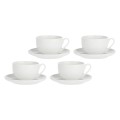 Zestaw 4 filiżanek ze spodkiem Corte - Biały, 250 ml - 2325017