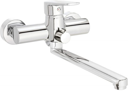 Bateria umywalkowo-wannowa ścienna z wydłużoną wylewką - podłączenie na wąż BUT_056M 5907650812852 - 2257006