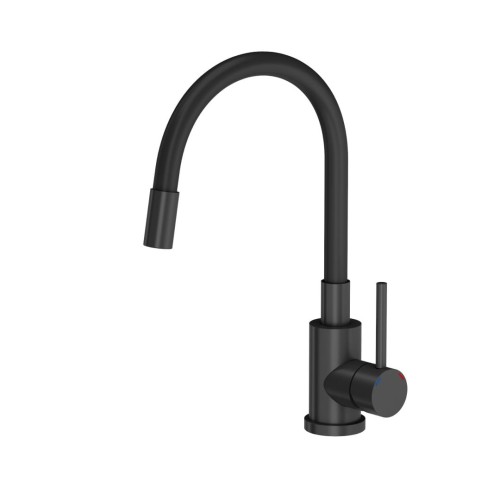 Bateria kuchenna QUADRON MAGGIE Steinsteel stalowa z elastyczną wylewką VERY BLACK MAT - czarny mat - 1184215