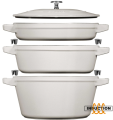 Zestaw 3 naczyń żeliwnych z pokrywką STAUB 40508-388-0 - biała trufla 24 cm - 1180169