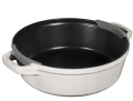 Zestaw 3 naczyń żeliwnych z pokrywką STAUB 40508-388-0 - biała trufla 24 cm - 1180171