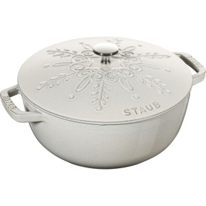 Garnek żeliwny okrągły snowflake STAUB  40506-548-0 - biały 3.6 ltr
