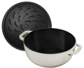 Garnek żeliwny okrągły snowflake STAUB  40506-548-0 - biały 3.6 ltr - 1173583