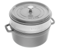 Garnek żeliwny okrągły z wkładem Staub - 3.8 ltr, Grafitowy - 1895459