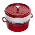 Garnek żeliwny okrągły z wkładem STAUB 40510-601-0 - czerwony 5.25 ltr - 1173694