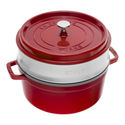 Garnek żeliwny okrągły z wkładem STAUB 40510-601-0 - czerwony 5.25 ltr - 1881795