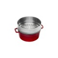 Garnek żeliwny okrągły z wkładem STAUB 40510-601-0 - czerwony 5.25 ltr - 1173695
