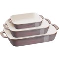 Zestaw 3 prostokątnych półmisków ceramicznych STAUB 40508-173-0 - antyczny szary - 1881823