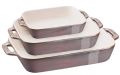 Zestaw 3 prostokątnych półmisków ceramicznych STAUB 40508-173-0 - antyczny szary - 1180116