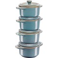 STAUB Mini Cocotte Okrągły 4 szt. - 200 ml 40508-160-0 Antyczny turkusowy - 2047922