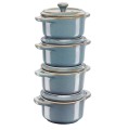STAUB Mini Cocotte Okrągły 4 szt. - 200 ml 40508-160-0 Antyczny turkusowy - 1147966