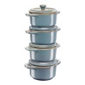 STAUB Mini Cocotte Okrągły 4 szt. - 200 ml 40508-160-0 Antyczny turkusowy - 1908323