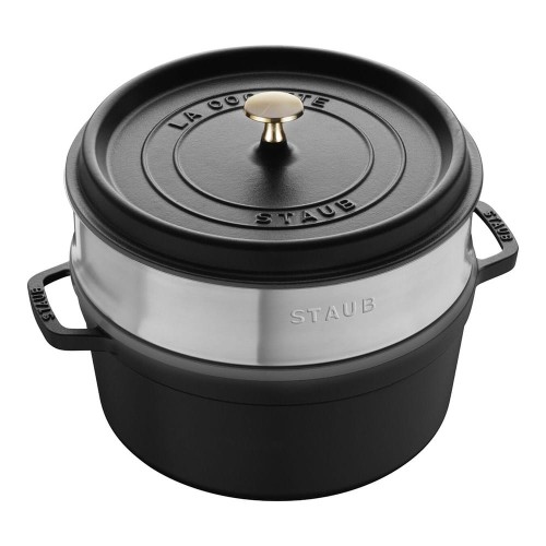 Garnek żeliwny okrągły z wkładem STAUB 40510-606-0 - 5,25 ltr czarny - 1881862