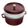 Garnek żeliwny okrągły z wkładem STAUB 40510-600-0 - 5,25 ltr grenadynowy - 1508362