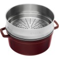Garnek żeliwny okrągły z wkładem STAUB 40510-600-0 - 5,25 ltr grenadynowy - 1508363