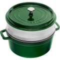 Garnek żeliwny okrągły z wkładem STAUB 40510-603-0 - 5,25 ltr zielony - 1881839