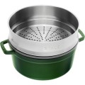 Garnek żeliwny okrągły z wkładem STAUB 40510-603-0 - 5,25 ltr zielony - 1508365