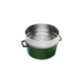 Garnek żeliwny okrągły z wkładem STAUB 40510-603-0 - 5,25 ltr zielony - 2244043