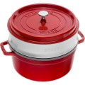 Garnek żeliwny okrągły z wkładem Staub - 3.8 ltr, Czerwony - 1881702