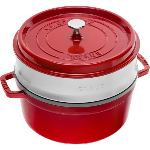 Garnek żeliwny okrągły z wkładem Staub - 3.8 ltr, Czerwony - 1881702