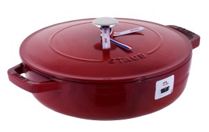 Głęboka patelnia do duszenia z pokrywką Staub - 24 cm, Czerwony