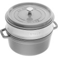 Garnek żeliwny okrągły z wkładem STAUB 40510-605-0 - 5,25 ltr grafitowy - 1881900
