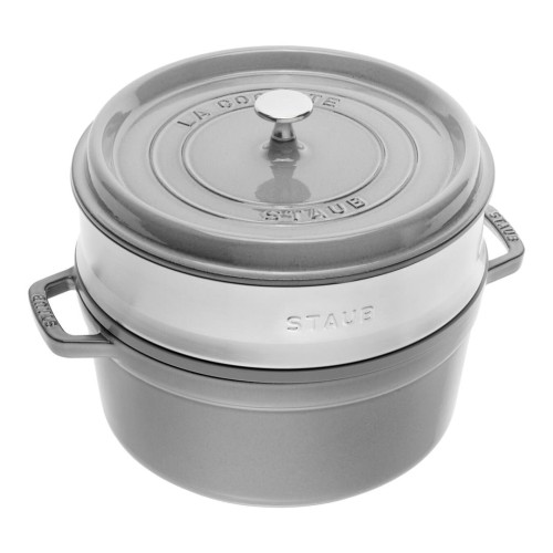 Garnek żeliwny okrągły z wkładem STAUB 40510-605-0 - 5,25 ltr grafitowy - 1881900