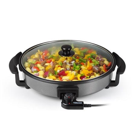 Trójgwiazda | Wielofunkcyjna patelnia grillowa | PZ-2964 | Średnica 40 cm | Grill | 1500 W | Pokrywka w zestawie | Uchwyt stały | Czarny - 1999601