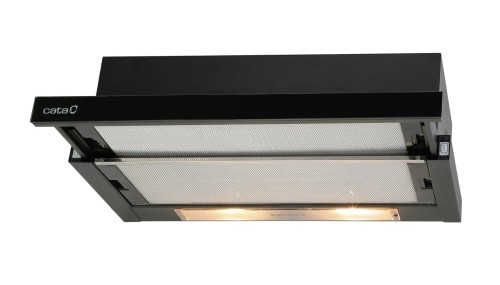 CATA | Kaptur | TF 2003 600 GBK | Klasa efektywności energetycznej C | Teleskopowy | Szerokość 60 cm | 390 m3/h | Sterowanie mechaniczne | Czarne szkło | LED - 2000086