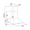 CATA | Kaptur | V-6000 X | Klasa efektywności energetycznej C | Montaż na ścianie | Szerokość 60 cm | 480 m3/h | Sterowanie mechaniczne | Szary | LED - 2310081