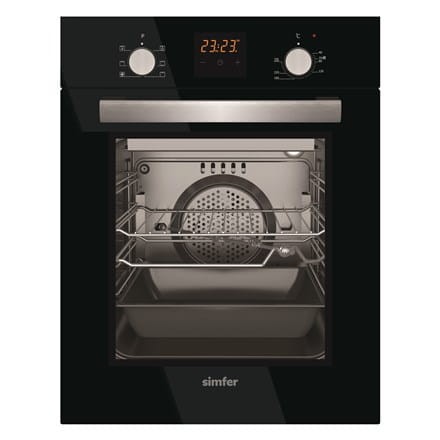 Simfer | 4207BERSP | Piekarnik | 47 L | Wielofunkcyjny | Instrukcja obsługi | Pokrętła wysuwane | Wysokość 59,5 cm | Szerokość 45 cm | Czarny - 2049615