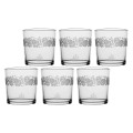 Zestaw 6 szklanek z grubym dnem Babila róże - Przezroczysty, 350 ml - 1883324