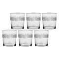 Zestaw 6 szklanek z grubym dnem Babila róże - Przezroczysty, 350 ml - 2310450