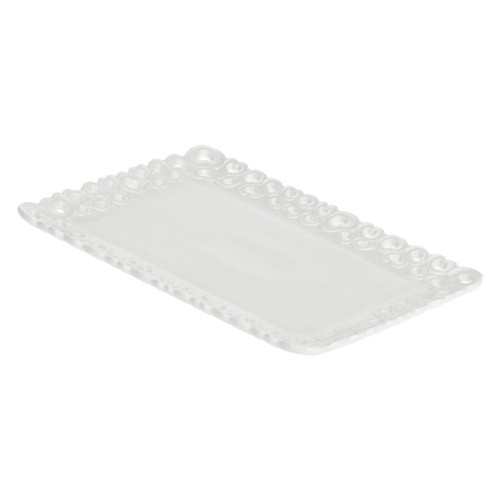 Zdobiona taca do serwowania Valentino - Biały, 35 x 26 cm - 1883331