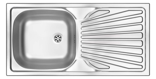 Zlewozmywak stalowy 1-komorowy z ociekaczem ZMU 011B 5907650873976 - 2258325