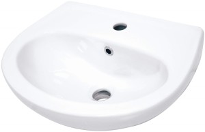 Umywalka ceramiczna ścienna z miejscem na baterię