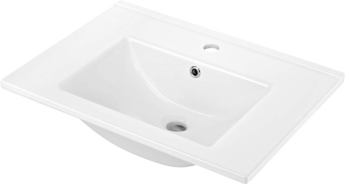Umywalka ceramiczna wpuszczana z miejscem na baterię - 60 cm - 2258481