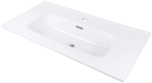 Umywalka ceramiczna wpuszczana z miejscem na baterię - 80 cm - 2258488