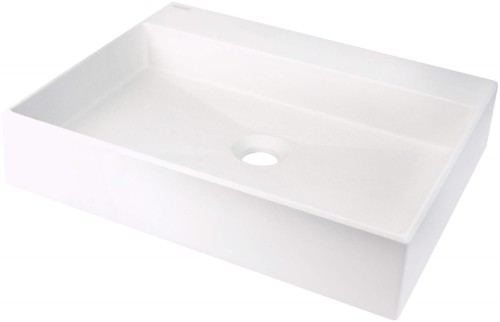 Umywalka granitowa nablatowa z miejscem na baterię - 500x400 mm - 2258396