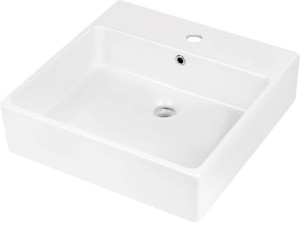 Umywalka ceramiczna Deante TEMISTO CDT_6U5S nablatowa/ścienna z miejscem na baterię - 50x50 cm biała