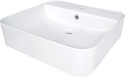 Umywalka ceramiczna nablatowa/ścienna z miejscem na baterię - 2258424