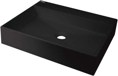 Umywalka granitowa nablatowa z miejscem na baterię - 500x400 mm - 2258425