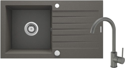 Zlewozmywak granitowy z baterią 1-komorowy z ociekaczem ZQZVT113 5907650876878 - 2278325