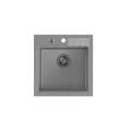 Zlewozmywak granitowy QUADRON PETER 110 Steingran szary z syfonem manualnym i zaślepką - 1181050