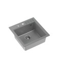 Zlewozmywak granitowy QUADRON PETER 110 Steingran szary z syfonem manualnym i zaślepką - 1181049