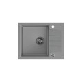 Zlewozmywak granitowy QUADRON PETER 116 Steingran szary z syfonem manualnym i zaślepką - 1181004
