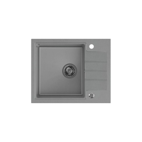 Zlewozmywak granitowy QUADRON PETER 116 Steingran szary z syfonem manualnym i zaślepką - 1181004