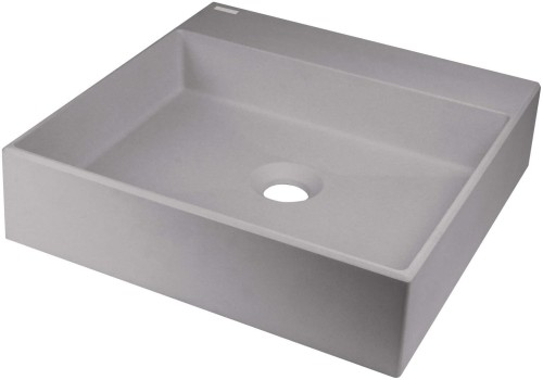 Umywalka granitowa nablatowa z miejscem na baterię - 400x400 mm - 2258685