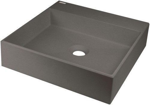 Umywalka granitowa nablatowa z miejscem na baterię - 400x400 mm - 2258770