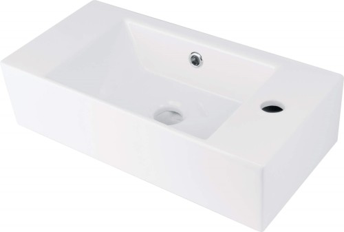 Umywalka ceramiczna nablatowa z miejscem na baterię - prawa - 2258667